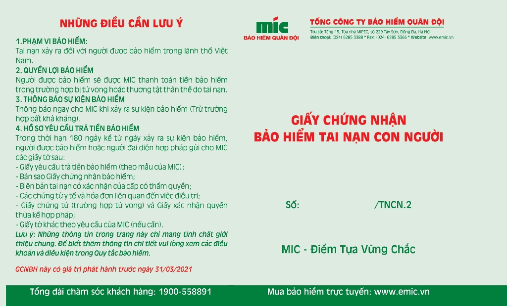 MIC Bảo hiểm tai nạn con người